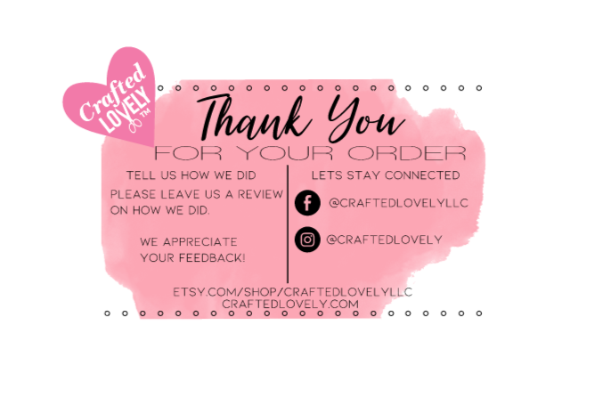 Thank You Packaging Insert Digital Design